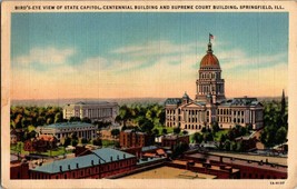 Bird’s-eye View State Capitol Centennial Supreme Ct Bldg Springfield IL Postcard - £7.56 GBP