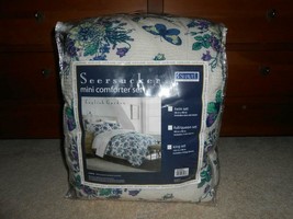 Shavel Home Products 3 Pc. Seersucker Comforter Set English Garden Queen New - £41.75 GBP