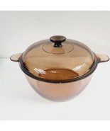 Corning Ware Visions Glass Dutch Oven Amber 4.5 L w/Lid 2 Tab Handles St... - £29.42 GBP