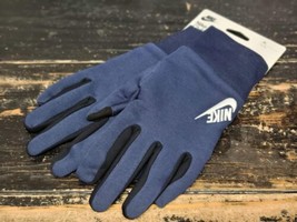 Nike Club Fleece Navy Blue Cold Weather Grip Running Gloves Men Size - $32.00