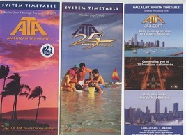 3 American Trans Air System Timetables 1997 25th Anniversary 1998 2006 ATA  - $23.76