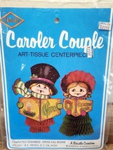 1980 Beistle Christmas Caroler Couple Honeycomb Art Tissue Centerpieces VTG - £9.24 GBP