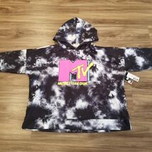 Vintage MTV Hoodie Unisex XL White Tie Dye Music Television Black White ... - $24.74