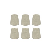 6Pcs Handmade Chandelier Shades,Linen Clip On Chandelier Lamp Shades,Small Lamp  - £33.64 GBP