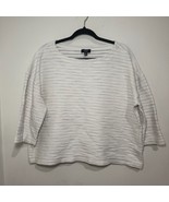 Jones New York Signature White Grey 1X Top 100% Cotton MSRP $59.50 - €10,49 EUR