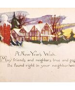 1920s Greeting Card Postcard A New Years Wish Winter Holiday Ephemera E83C - $27.90 CAD