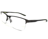 Nike Eyeglasses Frames 8045 076 Pewter Grey Square Half Rim 57-17-140 - $60.44