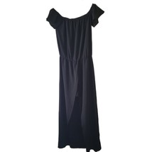 mm mm mm  Black Short Sleeve Split Skirt Romper - $14.50