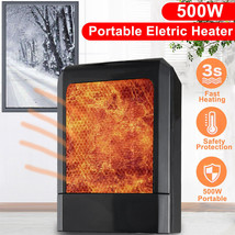 Hot 500W Mini Black Ceramic Electric Heater Home Office Heating Fan Smal... - £29.89 GBP