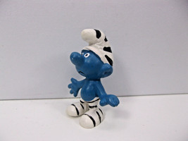 Smurfs Prisoner Smurf Jail Stripes Vintage PVC Toy Figure Peyo Figurine Schleich - £11.95 GBP