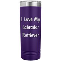 Love My Labrador Retriever v4 - 22oz Insulated Skinny Tumbler - Purple - £26.37 GBP