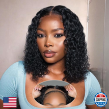 Pinketer Glueless Wigs Human Hair Pre Plucked Pre Cut Deep Wave Bob Wigs... - $87.61