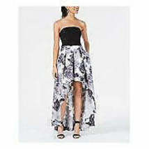 Speechless Women’s Black Floral Sleeveless Strapless Above the Knee Hi-Lo Size 7 - £18.22 GBP