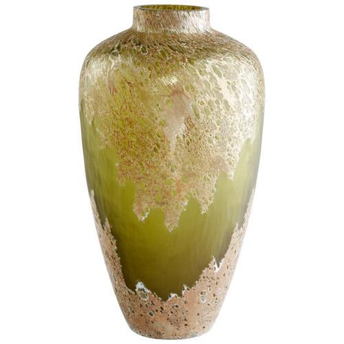 Vase CYAN DESIGN ALKALI Forest Stone Green Hand-Blown Glass - £151.42 GBP