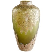 Vase CYAN DESIGN ALKALI Forest Stone Green Hand-Blown Glass - £151.42 GBP