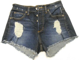GUESS Women&#39;s Vtg Denim Jeans Cutoff Shorts Destroyed Raw Hems tag 26 /waist 26&quot; - £23.56 GBP