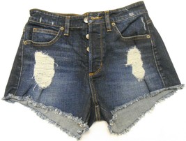 GUESS Women&#39;s Vtg Denim Jeans Cutoff Shorts Destroyed Raw Hems tag 26 /waist 26&quot; - $29.95