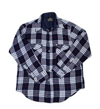 VTG Sears Sportswear Flannel Shirt 80s Men&#39;s M  Grunge Plaid Blue 100% A... - £30.32 GBP