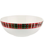 Lenox Vintage Plaid Border Serving Bowl 10.25" Christmas Red/Green New i... - $48.41