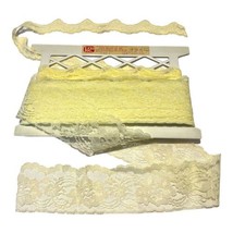 Vintage Matching Set LOT Roth Import Co. Floral Yellow Lace Roll  3” &amp; 1... - £51.11 GBP