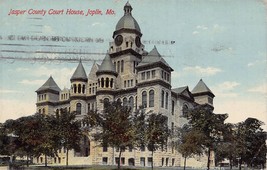 Joplin Missouri~Jasper County Court HOUSE~1911 Pstmk Postcard - £7.18 GBP