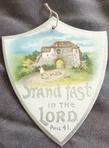 Vintage Shield Shaped Label – “Stand Fast In The Lord” – VGC – GREAT GRA... - £3.88 GBP