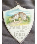 Vintage Shield Shaped Label – “Stand Fast In The Lord” – VGC – GREAT GRA... - $92.92 MXN