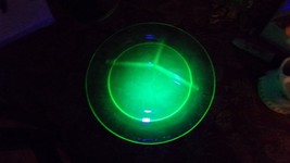 Vintage Depression Uranium Vaseline Glass Green Divided Plate - £21.78 GBP