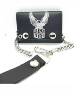 Novelte Genuine Leather Ride To Live Tri-fold Chain Wallet - €12,65 EUR