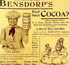 Bensdorps Royal Dutch Hot Cocoa 1897 Advertisement Victorian Chocolate #... - $28.01 CAD