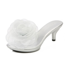 Three-Dimensional Flowers Slippers Summer Transparent Sandals Beach Shoes Thin H - £37.90 GBP