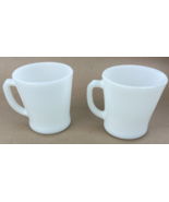 2 x Anchor Hocking Milk Glass D-Handle Oven Proof 14-1212 Coffee Mug Mad... - $33.23 CAD