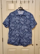 Izod Saltwater Shirt Mens 2XL Blue Button Down Hawaiian Beach Comfort Ca... - £15.65 GBP