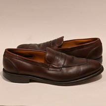 Allen Edmones 10.5 B Brown Leather Glasgow Slip On Split Toe Loafers Dre... - $34.99