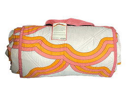 SOCIETY6 Picnic Blanket Outdoor Orange Cream 50”X 70” Groovy Water Resis... - $24.00