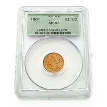 1901 $2.50 Gold Liberty Head Quarter Eagle Graded by PCGS as MS-63 Old H... - €977,63 EUR