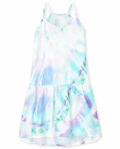NWT The Childrens Place Girls Blue Tie Dye Drop Waist Dress - $8.44
