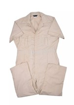 Vintage Sears Jumpsuit Mens 44 Short Beige Coveralls Workwear Mechanic B... - £29.64 GBP