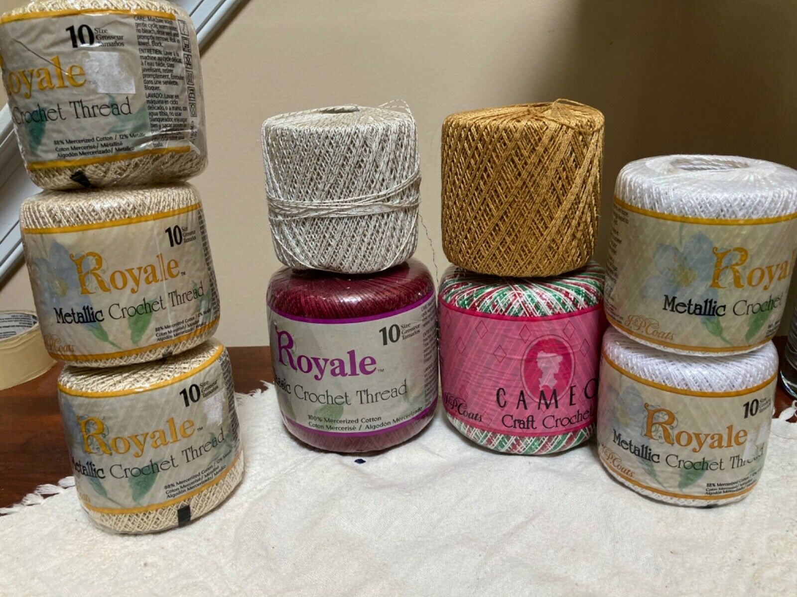 Royale Fashion Crochet Thread. 100%  mercerized cotton. 7 new spools plus two - $23.76