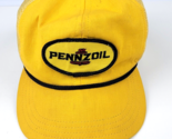 Vintage Pennzoil Oil Yellow trucker hat snap back Rope front -Nice Stron... - $19.79