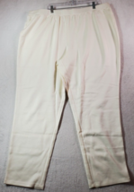 Girl With Curves Pants Women Tall 2XT Cream Polyester Elastic Waist Straight Leg - £19.75 GBP