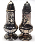 Antique Vintage Henley Salt &amp; Pepper Shaker Set - Silver Plate Tarnished... - $15.82