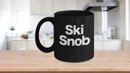 Ski Mug Black Coffee Cup Funny Gift for Skiing Resort Patrol Downhill Snob - $22.20+