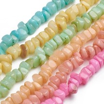 Z  Freshwater Shell Beads DYED NUGGETS lot of 10 strands assorted colors... - £17.56 GBP