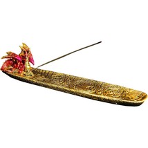 Polyresin Incense Holder - Red Dragon w/ Celtic Triple - $19.00