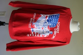 Vtg 1990 Square Dancing America&#39;s Heritage L Red Sweatshirt Hanes USA Made - £21.99 GBP