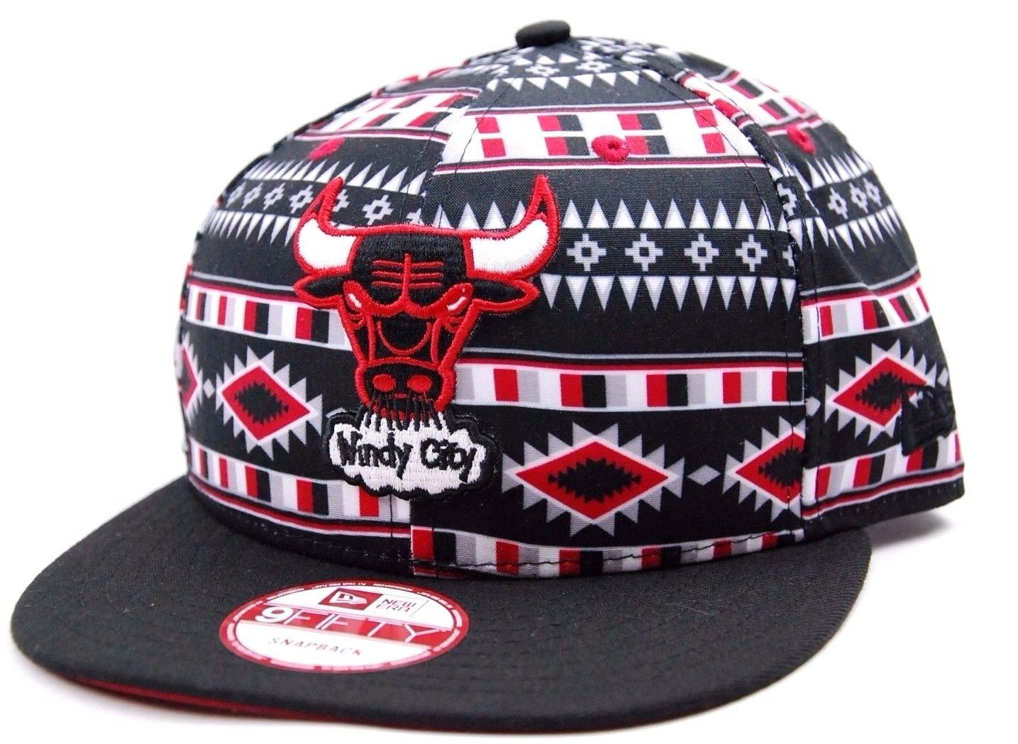 Chicago Bulls New Era 9FIFTY HWC All Print Black NBA Basketball Snapback Hat - $22.75