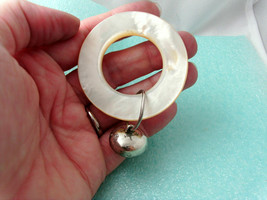 Tiffany & Co Mother of Pearl Sterling Silver Teething Ring Rattle Rare, Pouch - £395.67 GBP