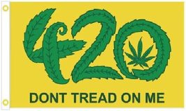 3X5 420 Gadsden Weed Marijuana Don&#39;t Tread On Me Yellow Flag Banner Grommets - $8.88