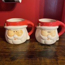 2 Vintage Ceramic Santa Claus Christmas Mug Royal Norfolk 3 1/2” - £14.21 GBP